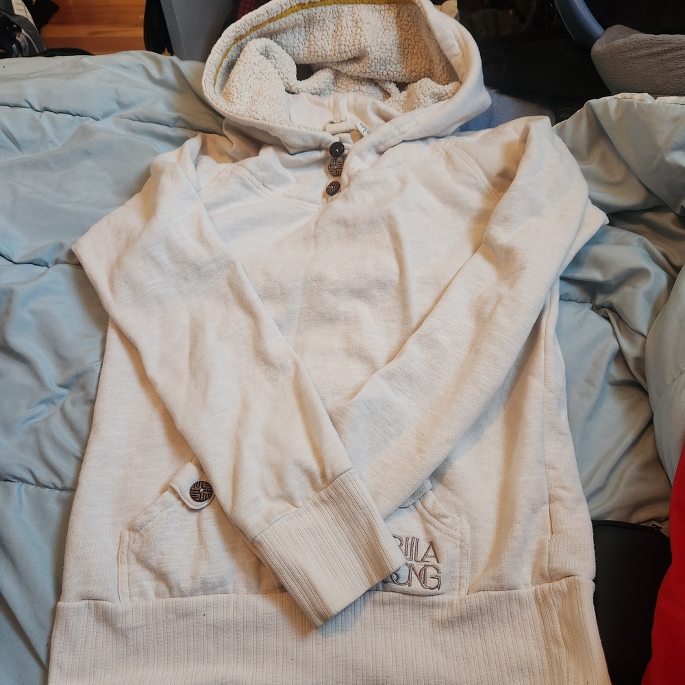 Billabong Cream Sherpa-Lined Hoodie Sweatshirt